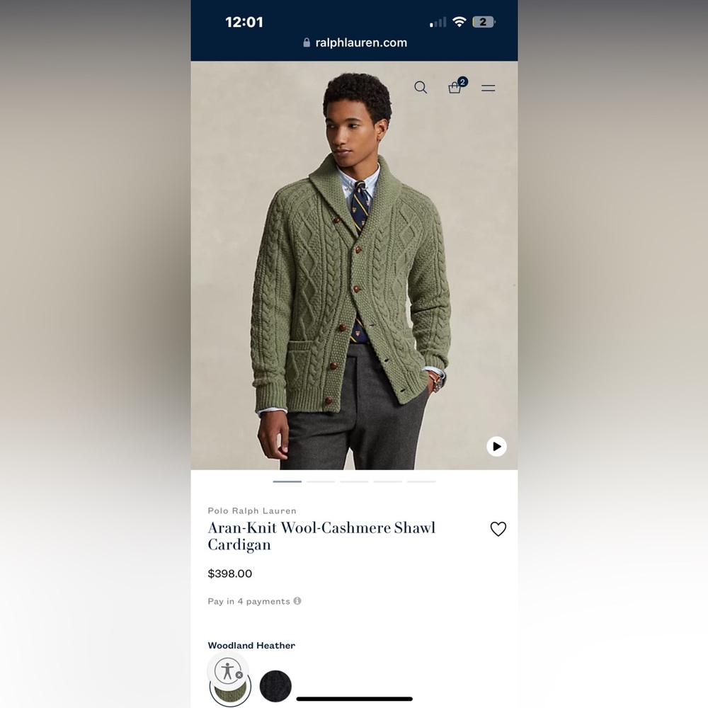 Polo Ralph Lauren wool cashmere cardigan